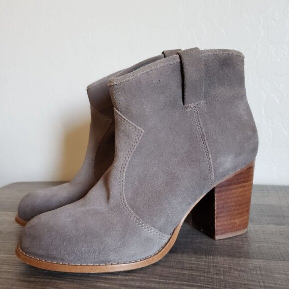 Splendid Lakota Western High-Heel Suede Booties Size Women's 9.5 Grey Ankle Boot - Picture 12 of 12